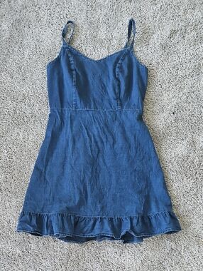 Old Navy  Denim Ruffle Hem Mini Dress - Blue M